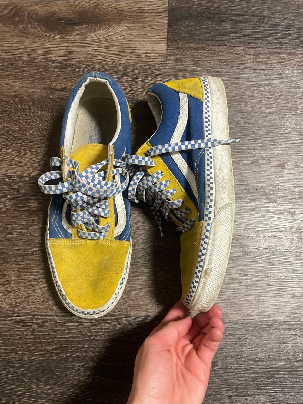 Men's Vans Blue and Yellow Canvas Size 10.5